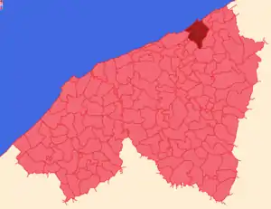 Localização da Província, dentro da região.