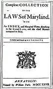 As "Maryland Laws" de 1727.