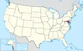 Localização de Maryland nos Estados Unidos