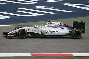 Felipe Massa pilotando o FW38 no Grande Prêmio do Barém de 2016.