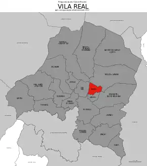 Localização no município de Vila Real
