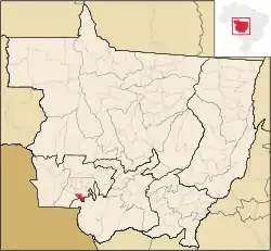 Localização de Glória d'Oeste em Mato Grosso