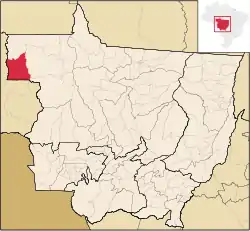 Localização de Rondolândia em Mato Grosso