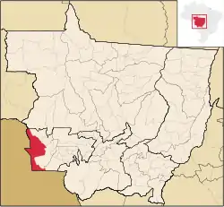 Localização de Vila Bela da Santíssima Trindade em Mato Grosso