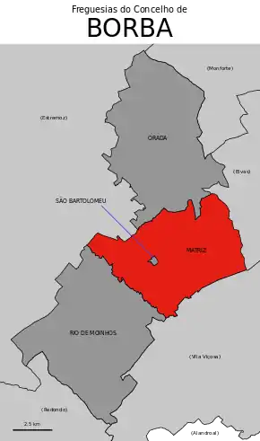 Localização no município de Borba