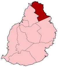 Localização do distrito de Riviére du Rempart na Maurícia