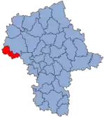 Localização do Condado de Gostynin na Mazóvia.