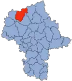 Localização do Condado de Mława na Mazóvia.