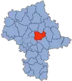 Localização do Condado de Wołomin na Mazóvia.