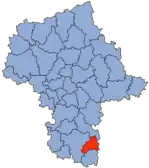 Localização do Condado de Zwoleń na Mazóvia.