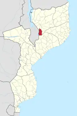 Localização do distrito em Moçambique