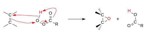 Mecanismo de uma reação de epoxidação