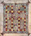 Página dos Evangelhos de Lindisfarne, século VII, estilo insular.
