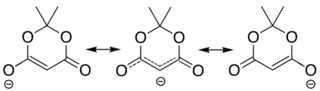 Resonance equilibrium of Meldrum's anion
