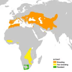 laranja: com reprodução, amarelo: sem reprodução, verde: residente