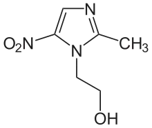 Estrutura química de Metronidazol