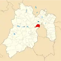 Localização de Naucalpan de Juárez no estado do México