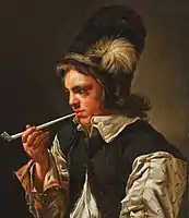 Um jovem fumando cachimbo (por volta de 1659), coleção particular