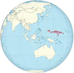 Localização dos/da Estados Federados da Micronésia