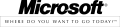 Logo "Pac-Man" da Microsoft, projetado por Scoot Baker em 1987 e usado como slogan entre 1994 a 2002'"Where do you want to go today?".