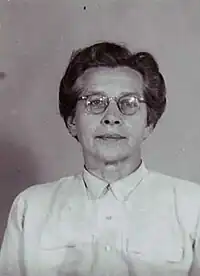 Milada Horáková, durante seu julgamento que foi definido como uma farsa judicial.