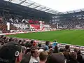 A partida FC St. Pauli - FSV Frankfurt em 2013, vista da nova Gegengerade.