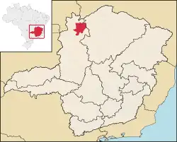 Localização de Arinos em Minas Gerais