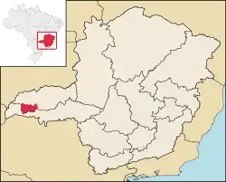 Localização de Campina Verde em Minas Gerais