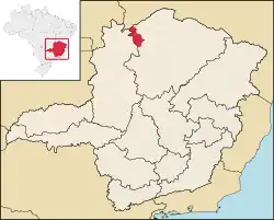 Localização de Chapada Gaúcha em Minas Gerais