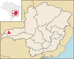 Localização de Gurinhatã em Minas Gerais