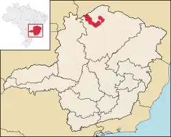 Localização de Januária em Minas Gerais