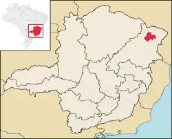 Localização de Jequitinhonha em Minas Gerais