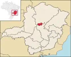 Localização de Lassance em Minas Gerais