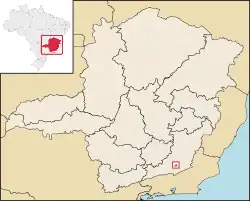 Localização de Rochedo de Minas em Minas Gerais
