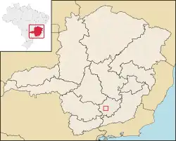 Localização de Santa Cruz de Minas em Minas Gerais