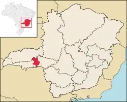 Localização de Uberaba em Minas Gerais