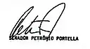 Assinatura de Petrônio Portella