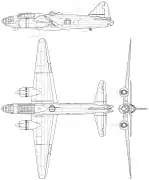 Ilustração em três vistas do Mitsubishi G4M.