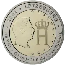 Moeda comemorativa 2 euros 2004, Luxemburgo
