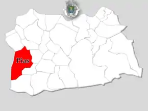 Localização no município de Monção