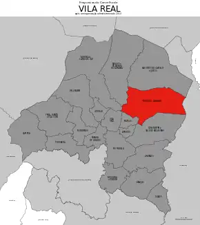 Localização no município de Vila Real