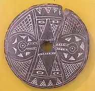 Fusaiola muísca (século V-XV). Museu Arqueológico, Sogamoso, Colômbia