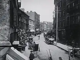 Região de Mulberry Bend em Five Points, fotografada por Jacob Riis