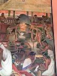 Mural que mostra a produção asteca de ouro, Palacio Nacional, Cidade do México