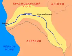 Mapa do rio, em russo