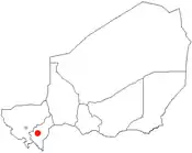 Localização de Dosso no Níger