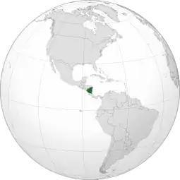 Localização da República da Nicarágua