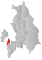 Mapa do condado de Akershus com Nesodden em destaque.