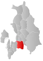 Mapa do condado de Akershus com Enebakk em destaque.