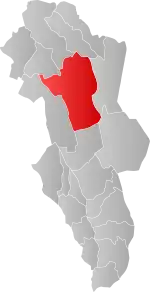 Mapa do condado de Hedmark com Rendalen em destaque.